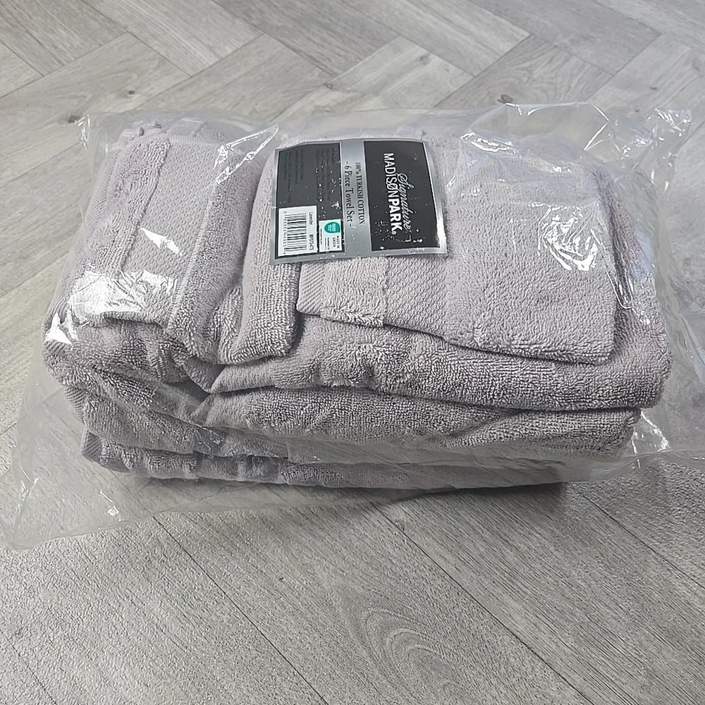 Signature Madison Park 100% Turkish Cotton 6 Piece Towel Set Lavender Mps73-475